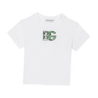 WHITE T-SHIRT WITH GREEN MAJOLICA DG PRINTED LOGO