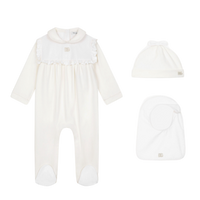 THREE PIECES BABY SET WITH RUFFLES