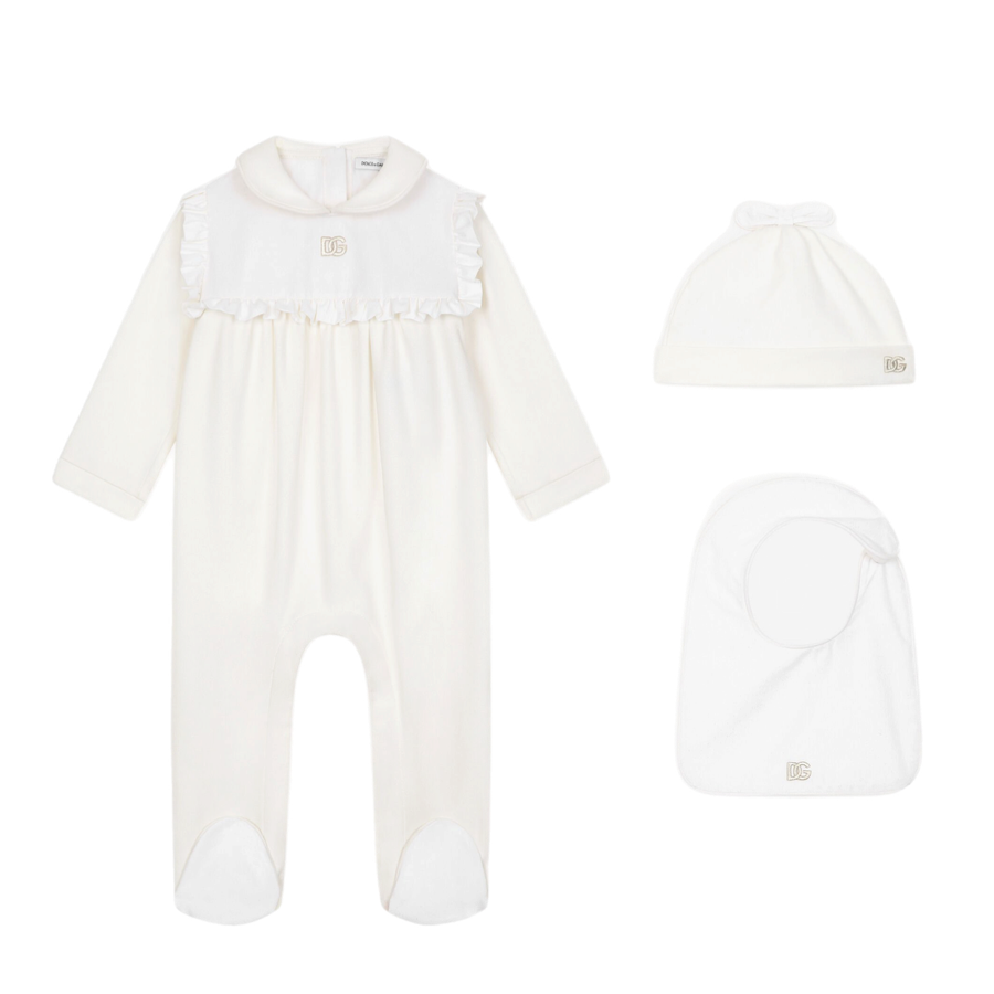 THREE PIECES BABY SET WITH RUFFLES