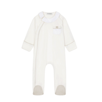 WHITE LONG-SLEEVES TRACK WITH COLLAR