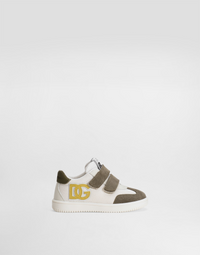 LOW-TOP LOGO SNEAKERS IN WHITE, GREEN & YELLOW