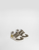 LOW-TOP LOGO SNEAKERS IN WHITE, GREEN & YELLOW