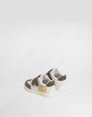 LOW-TOP LOGO SNEAKERS IN WHITE, GREEN & YELLOW