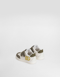 LOW-TOP LOGO SNEAKERS IN WHITE, GREEN & YELLOW