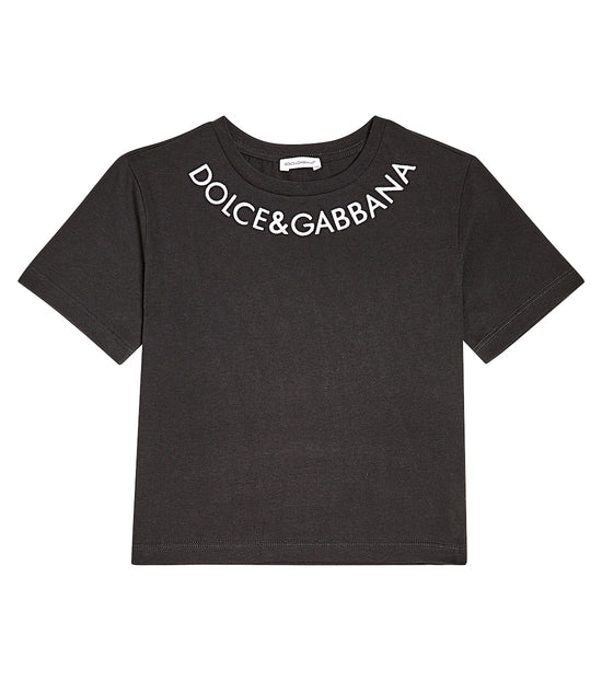 LOGO-PRINT CREWNECK T-SHIRT FOR GIRLS
