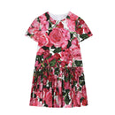 SHORT SLEEVES DRESS PINK ROSES