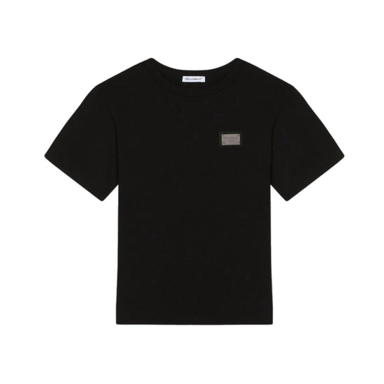 BLACK T-SHIRT WITH LOGO