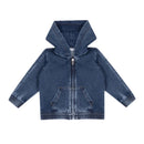 hooded cardigan in blue