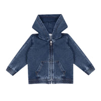 hooded cardigan in blue