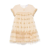dress shortslv+pants in gold