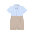 short sleeves romper in blue
