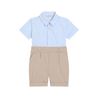 short sleeves romper in blue