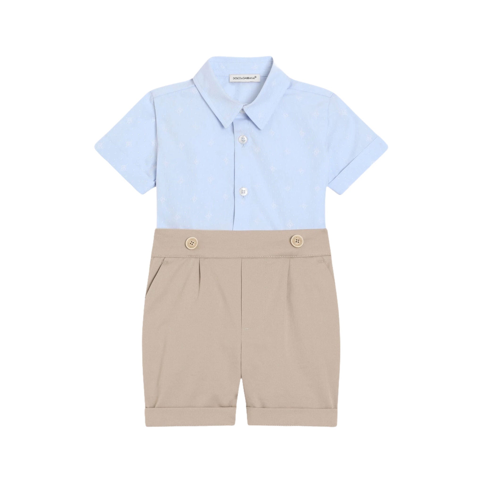 short sleeves romper in blue