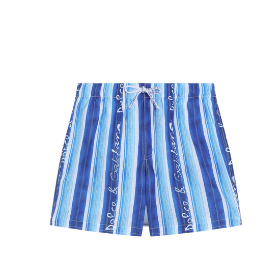 MID LENGTH BOXER IN STRIPE BLUE