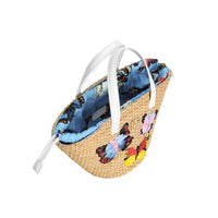 straw bag in blue