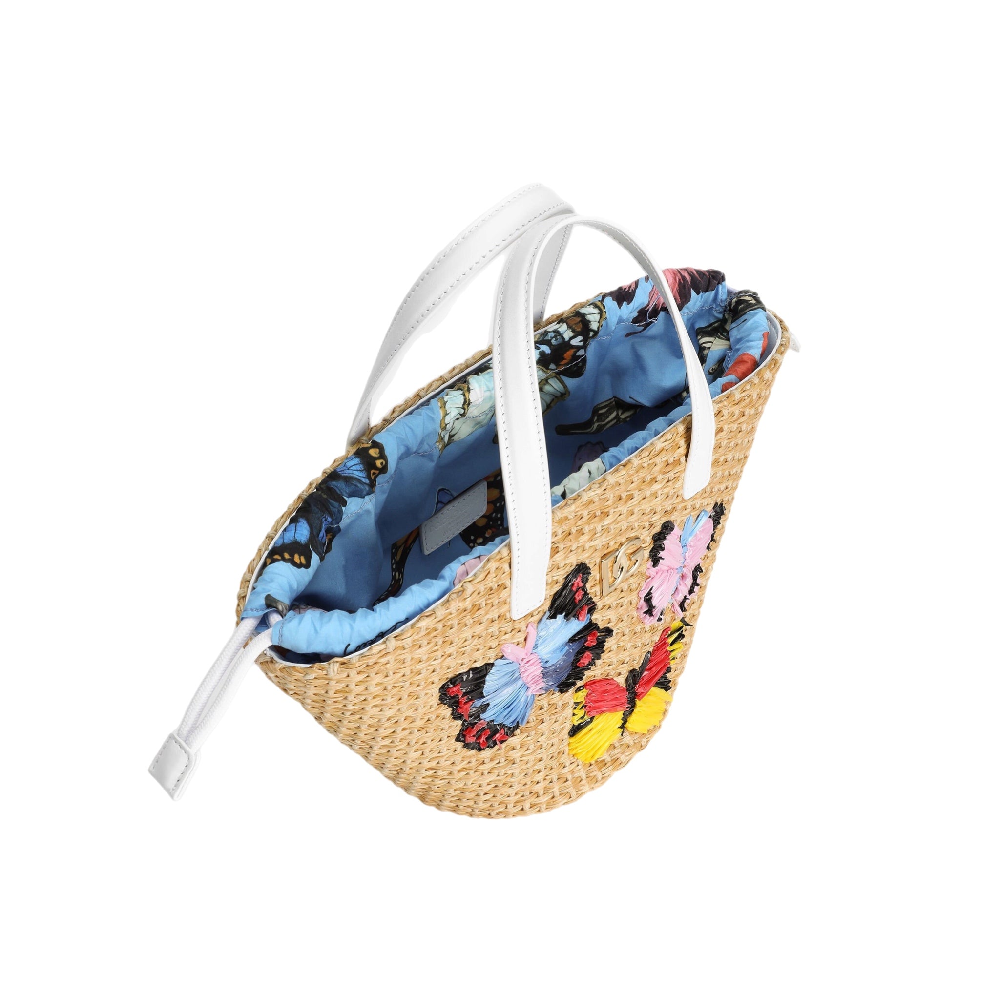 straw bag in blue