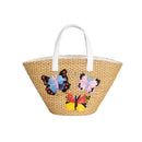straw bag in blue