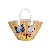 straw bag in blue