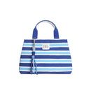 Canvas blue striped tote bag