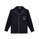 silk shirt in dark blue