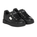 first steps leather sneakers in black