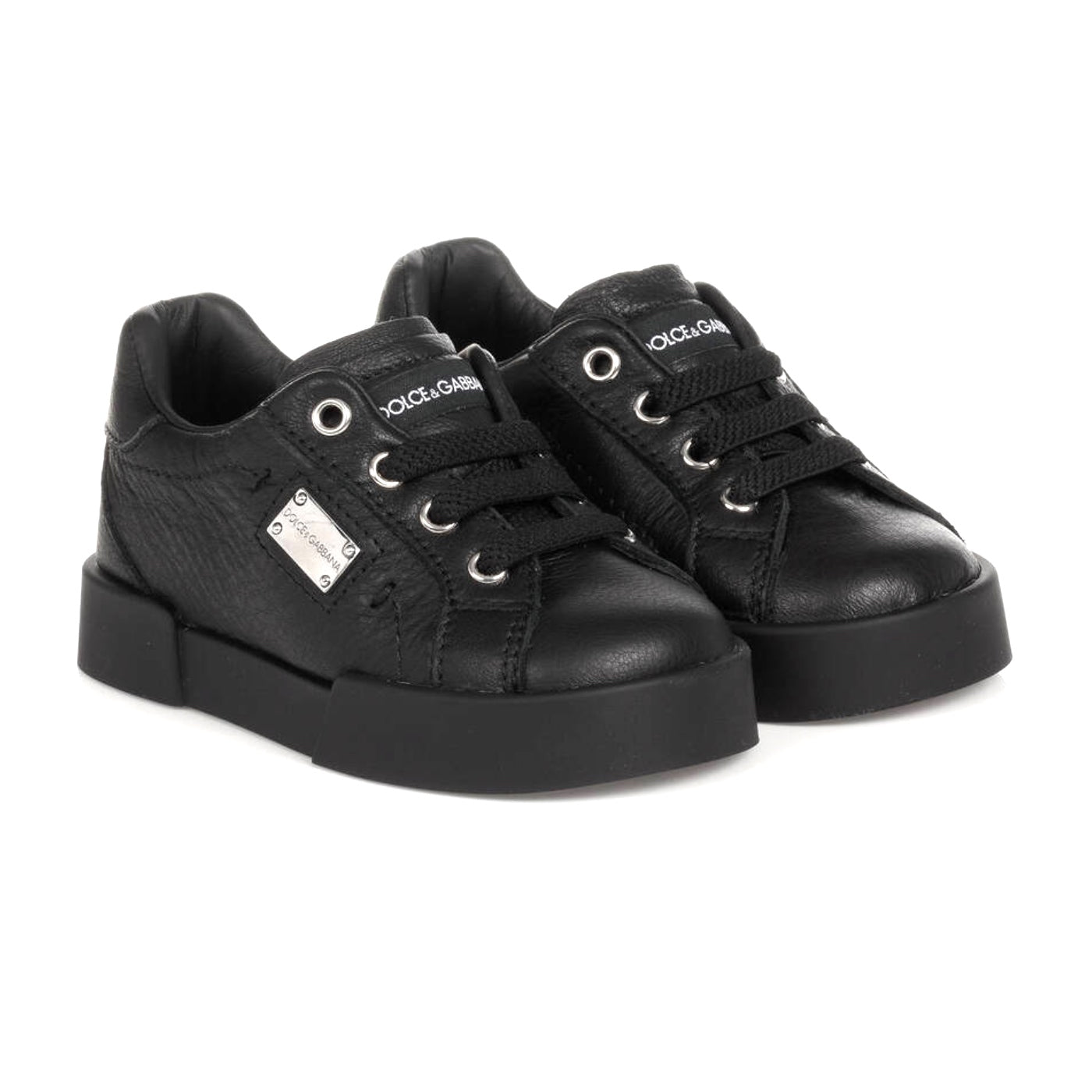 first steps leather sneakers in black