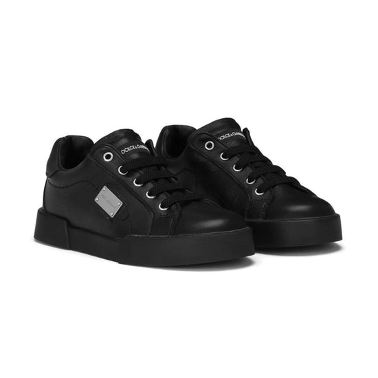 LEATHER BLACK SNEAKERS