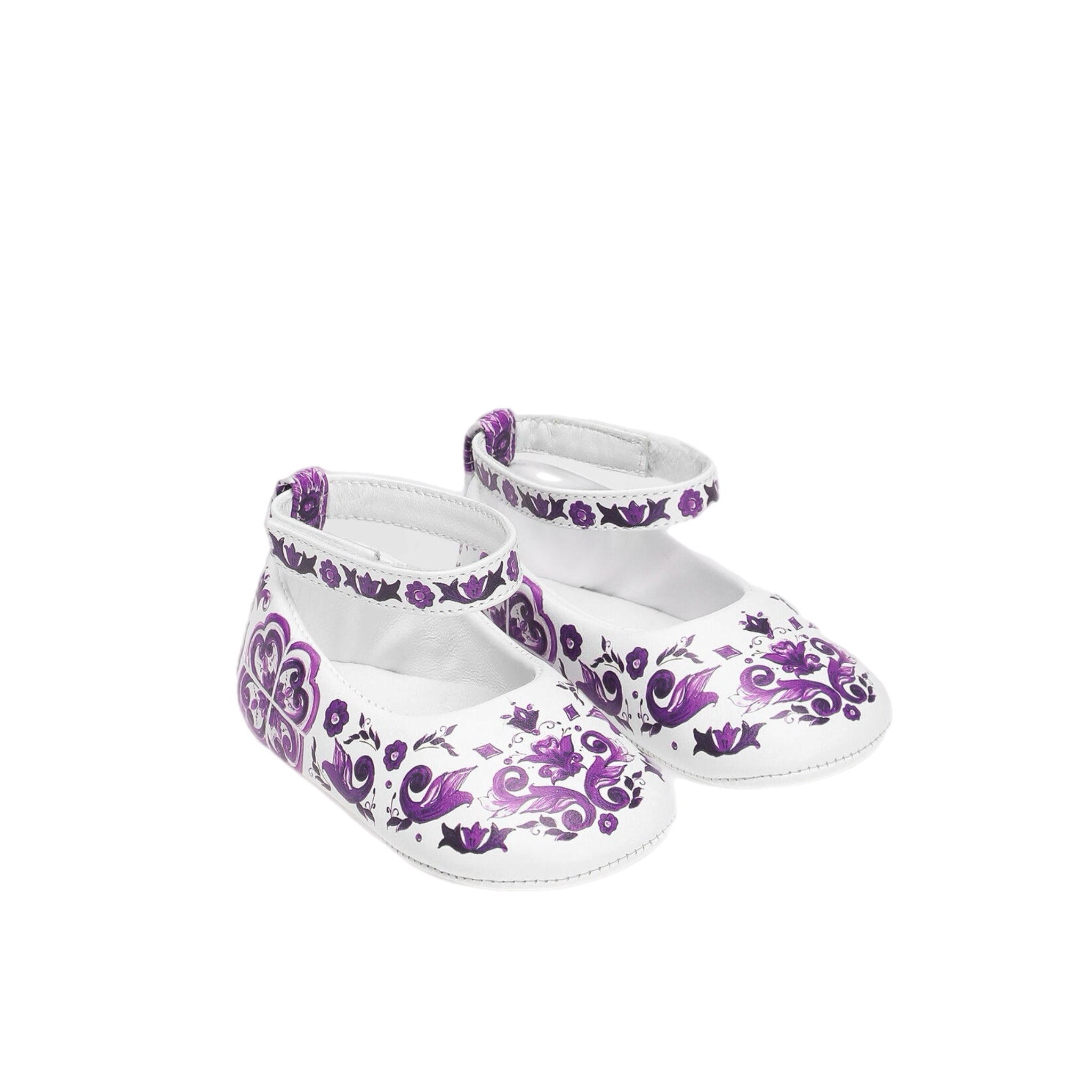 MAJOLICA-PRINT NAPPA LEATHER BALLET FLATS