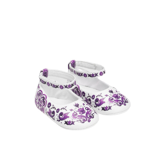 MAJOLICA-PRINT NAPPA LEATHER BALLET FLATS