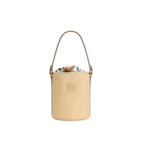 HANDCRAFTED STRAW & NAPPA CALFSKIN COFFA TOTE