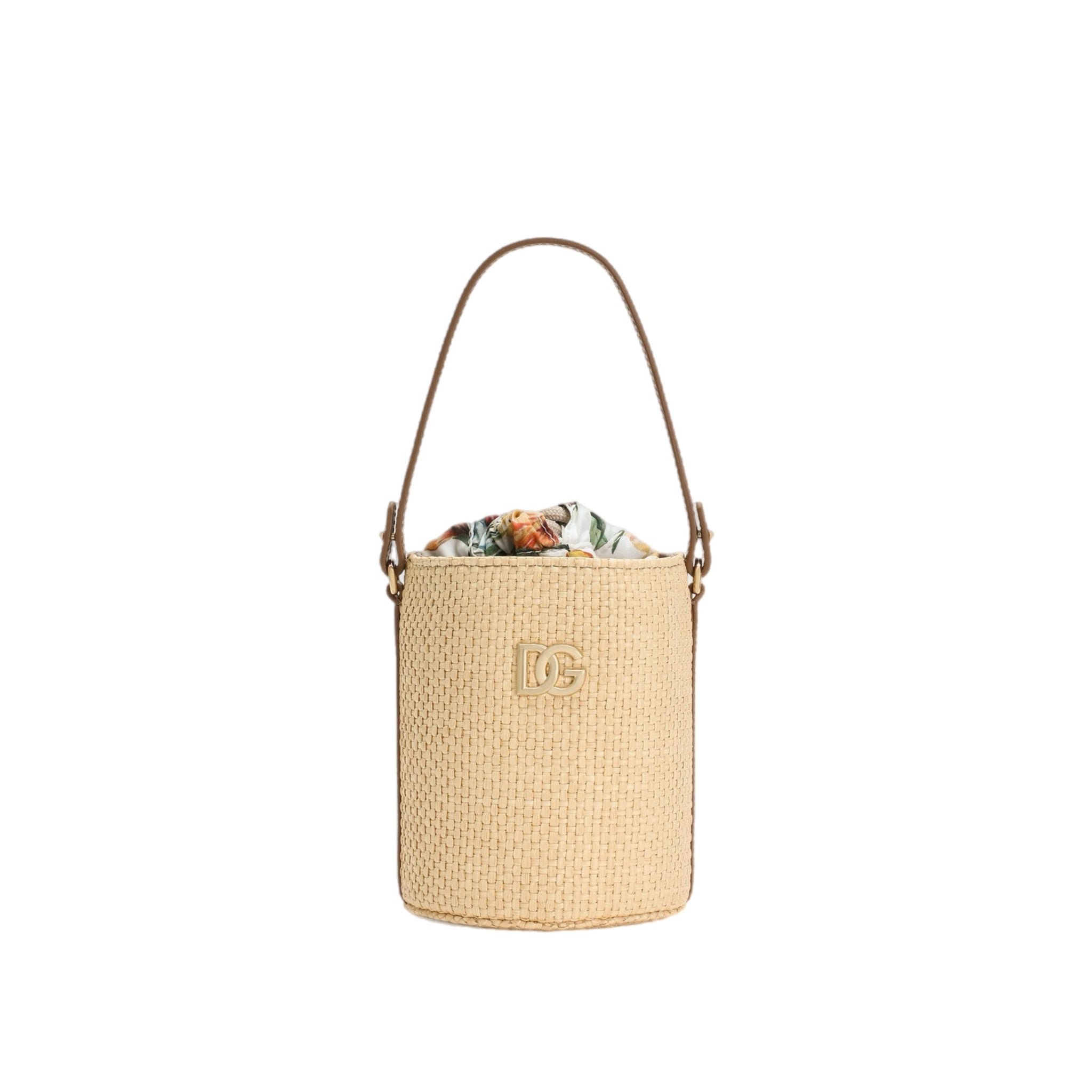 HANDCRAFTED STRAW & NAPPA CALFSKIN COFFA TOTE