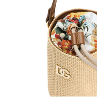 HANDCRAFTED STRAW & NAPPA CALFSKIN COFFA TOTE