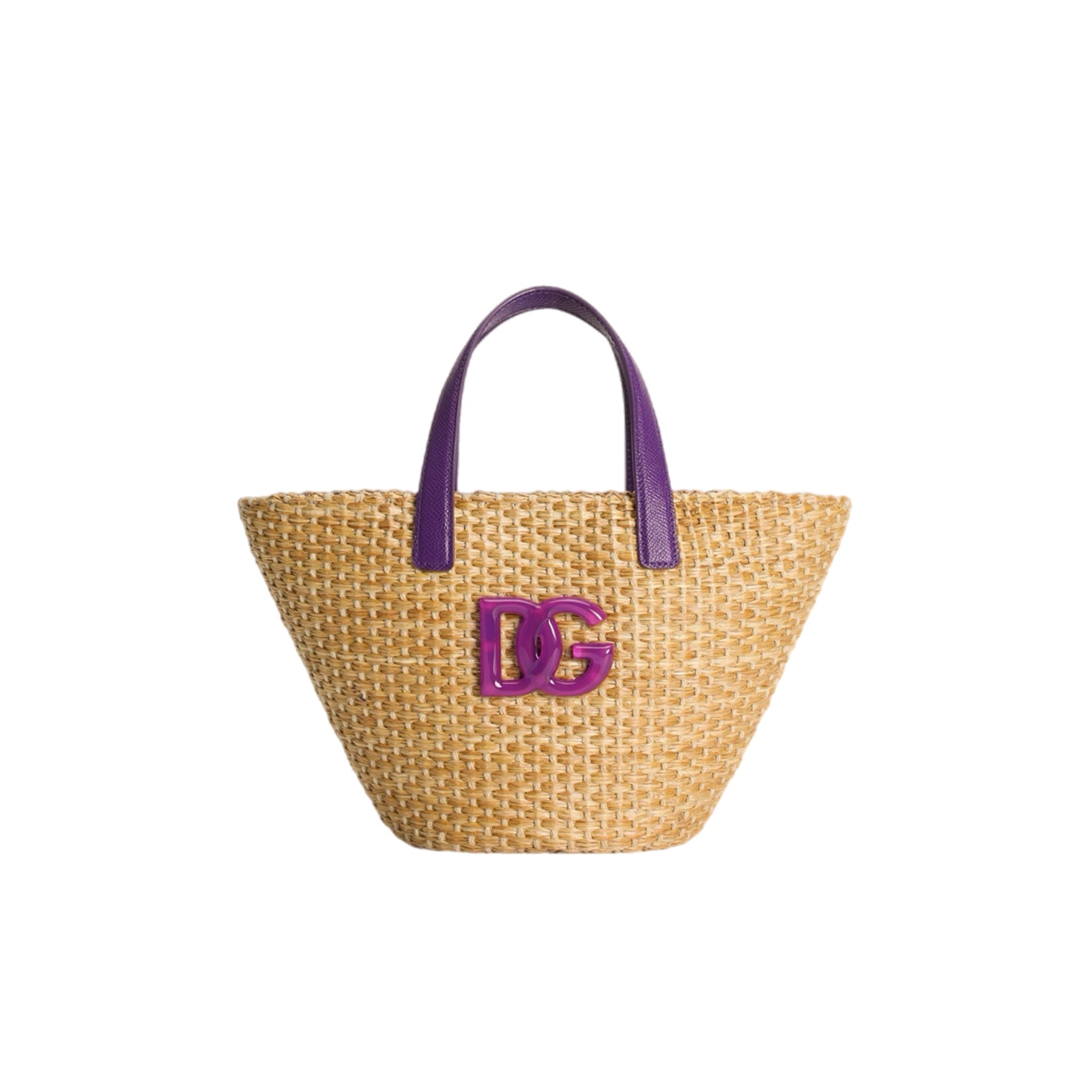 STRAW BAG WITH MAJOLICA LOGO DETAIL