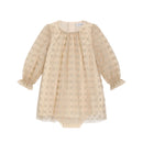BABY GIRL BEIGE & GOLD DRESS
