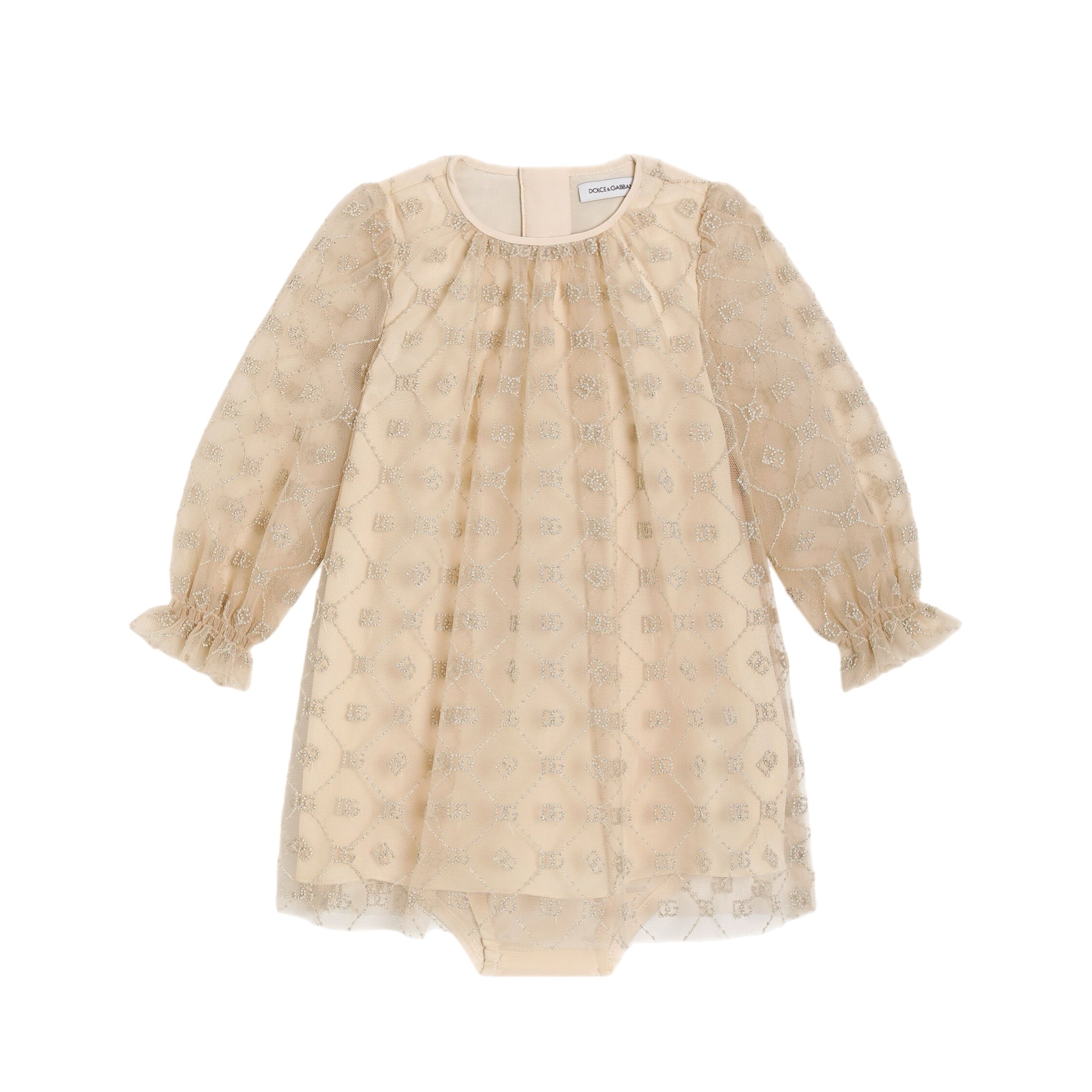 BABY GIRL BEIGE & GOLD DRESS