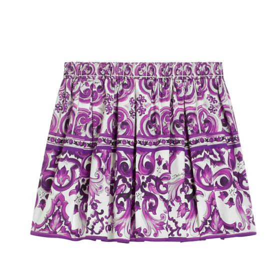MAJOLICA-PRINT COTTON MINI SKIRT