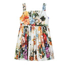 SLEEVELESS FLORAL-PRINT POPLIN DRESS