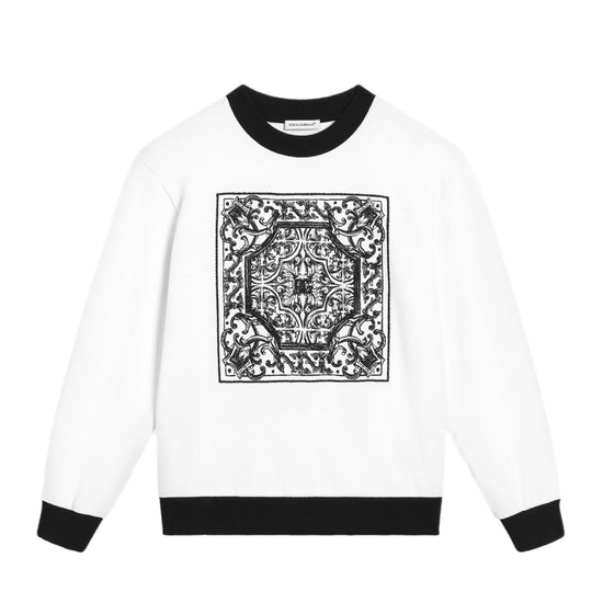 BLACK AND WHITE SWEATSHIRT FOR BOYS