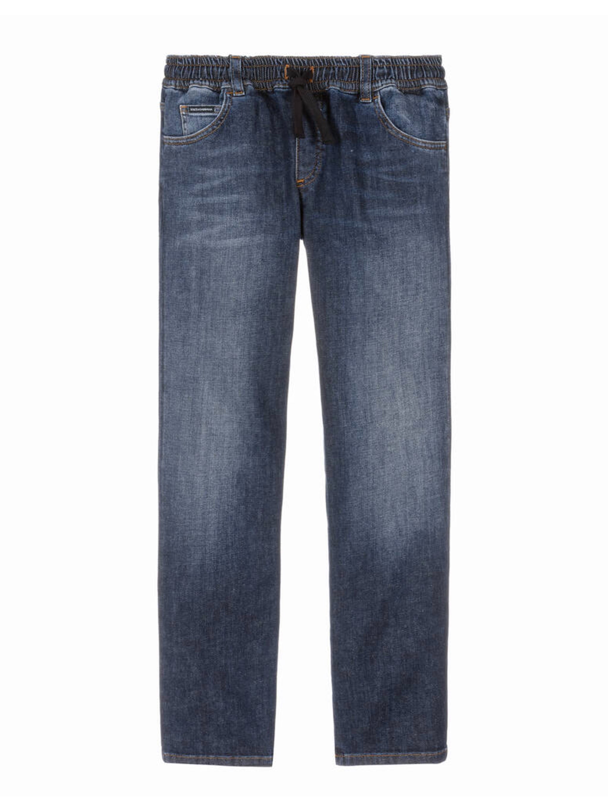 BLUE WASH STRETCH WAISTBAND JEANS