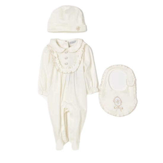 ROMSUITLS+BIB+BONNET IN WHITE
