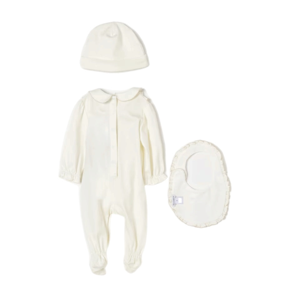 ROMSUITLS+BIB+BONNET IN WHITE