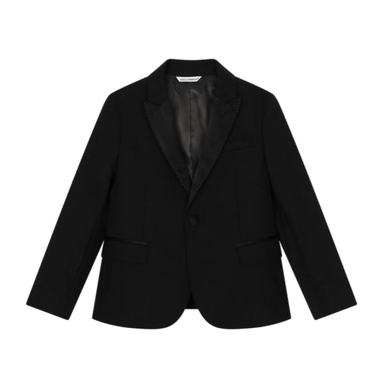 SINGLE-BREASTED TUXEDO SUIT IN STRETCH WOOL