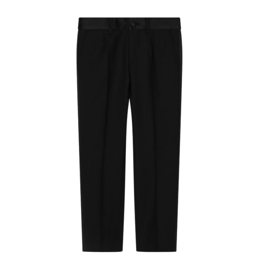 SINGLE-BREASTED TUXEDO SUIT IN STRETCH WOOL
