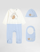 ROMPER SUIT WITH BIB AND BONNET