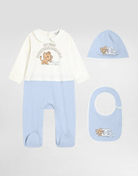 ROMPER SUIT WITH BIB AND BONNET