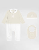 ROMPER SUIT WITH BIB AND BONNET