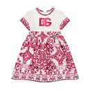 short-sleeve dress set in pink