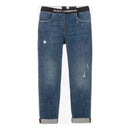 logo-waistband girls' jeans