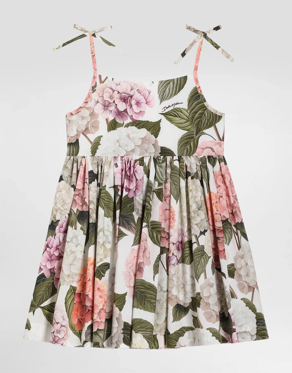 SLEEVELESS DRESS IN HYDRANGEA PRINT