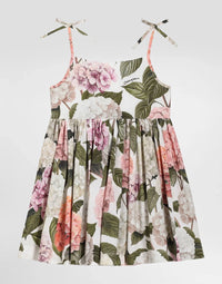 SLEEVELESS DRESS IN HYDRANGEA PRINT